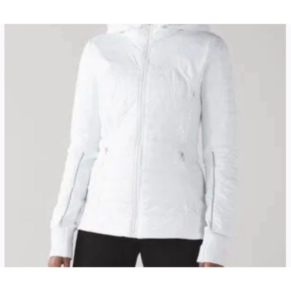 Lululemon Jacket Womens 6 White Another Mile Puffer Running Coat No Hood!